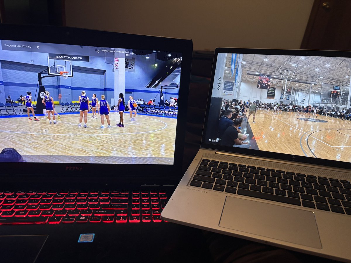 It’s a double screen type of AAU morning for <a href="/HUHSGbasketball/">Hartford Girls Bball</a> !