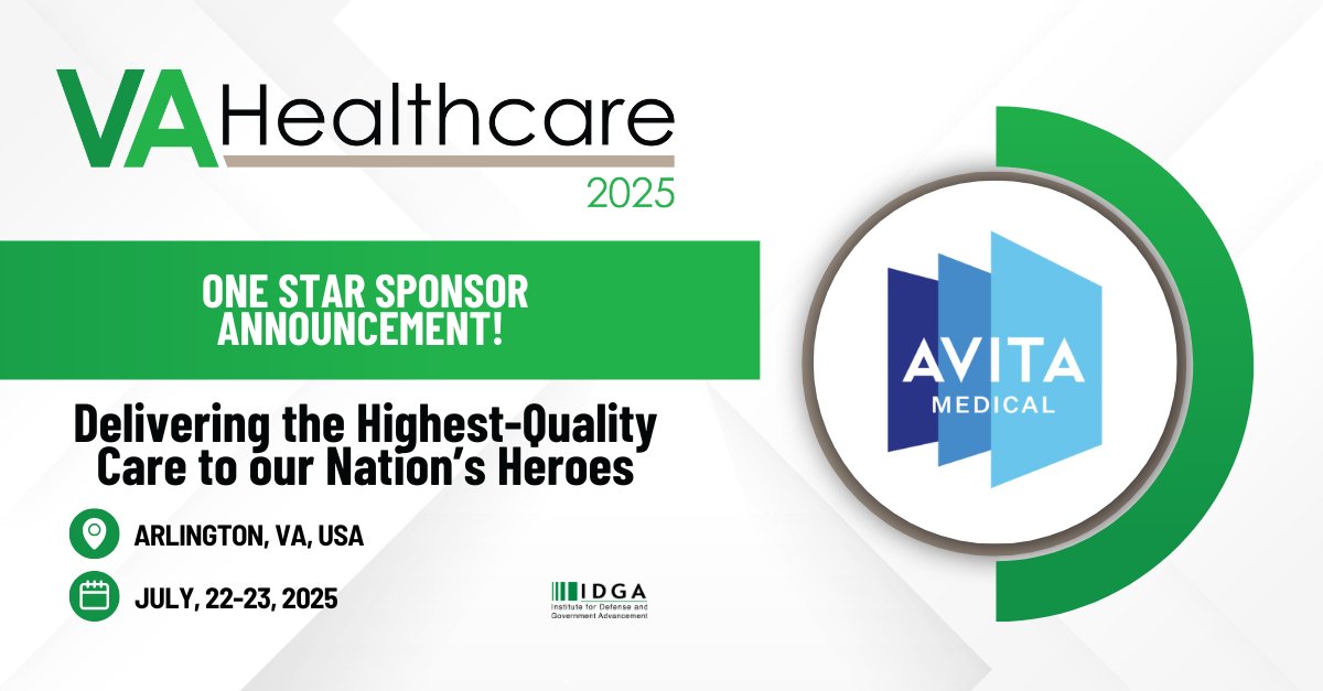 AvitaMedical's tweet photo. Join us from July 22-23, 2025 at IDGA’s VA Healthcare conference in Arlington, VA along with 500+ senior leaders, clinicians, nurses, administrators, and technology professionals from across the veterans' healthcare sector.

#VAhealthcare #Veterans https://t.co/diwVCgvyAb