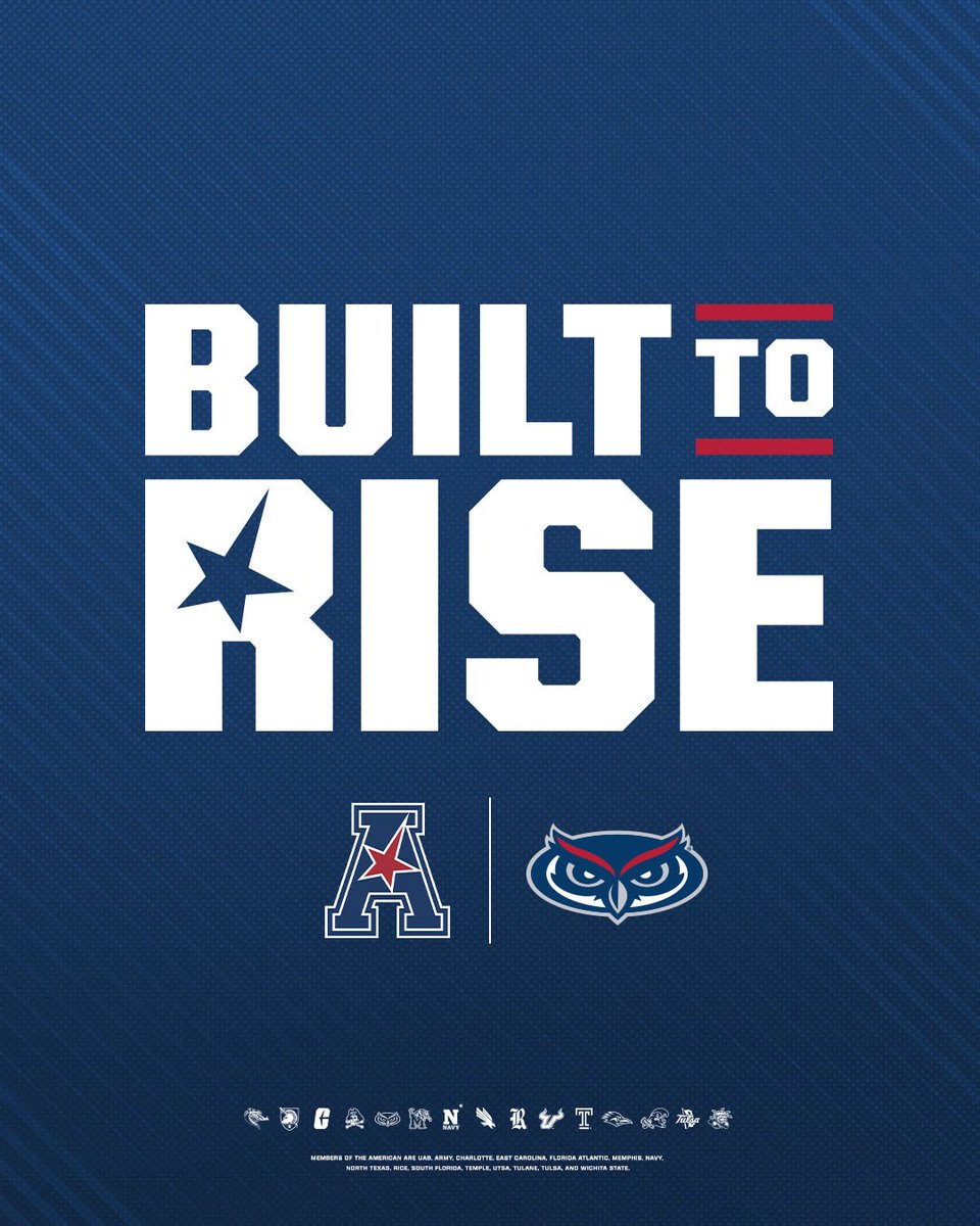 FAUAthletics's tweet image. A proud member of the American Conference!
#BuiltToRise | #WIP🏝️