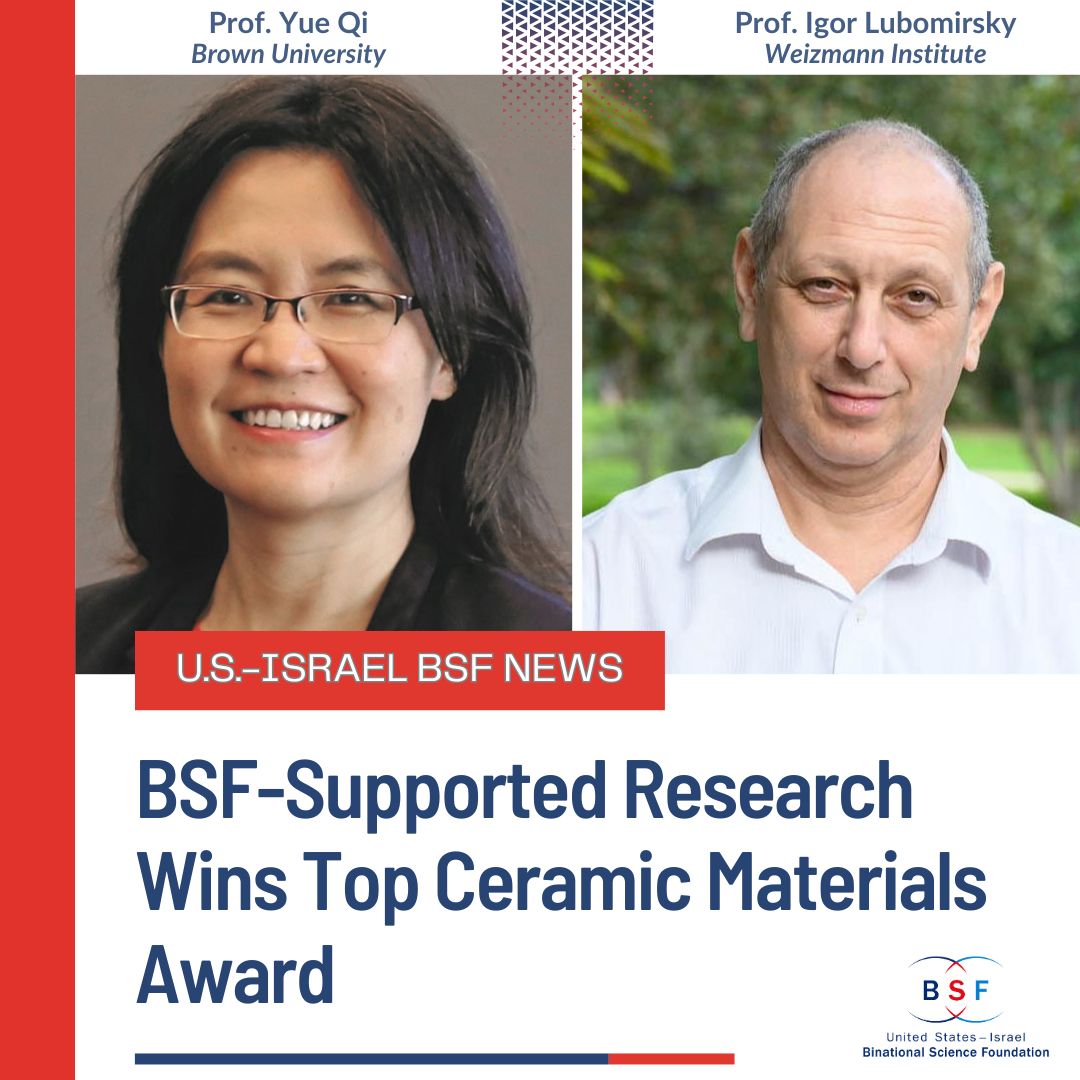 usisraelbsf's tweet image. 🏆 A major honor for U.S.-Israel science!
A BSF-supported study on lead-free ceramic materials has won the prestigious Purdy Award from @ACerSNews.
Congrats to Profs. Lubomirsky & Qi and their team!
📄 Study: nature.com/articles/s4146…
🔗 Purdy: ceramics.org/award/ross-cof…
📷 ACerS