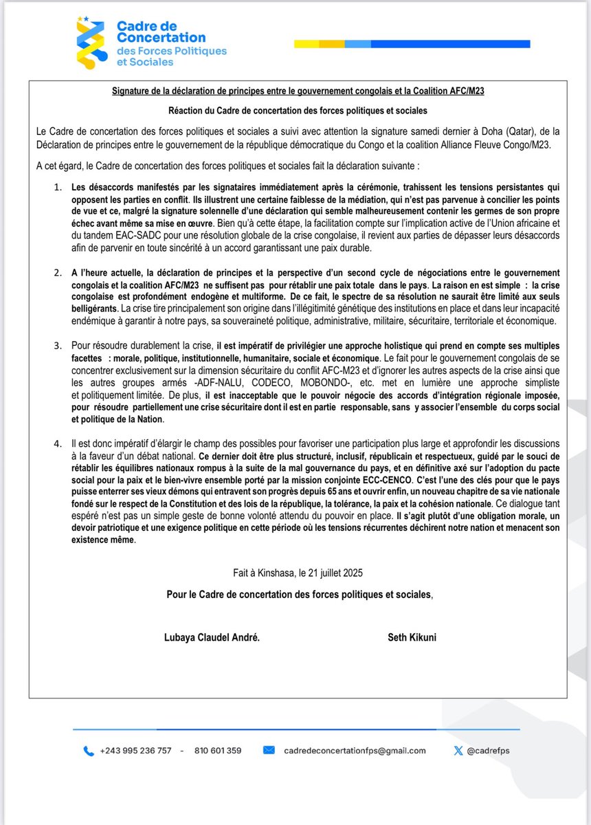 StanysBujakera's tweet photo. #RDC: « Pour résoudre durablement la crise, il est impératif de privilégier une approche holistique qui prend en compte ses multiples facettes : morale, politique, institutionnelle, humanitaire, sociale et économique. Le fait pour le gouvernement congolais de se concentrer exclusivement sur la dimension sécuritaire du conflit AFC-M23 et d’ignorer les autres aspects de la crise ainsi que les autres groupes armés -ADF-NALU, CODECO, MOBONDO-, etc. met en lumière une approche simpliste
et politiquement limitée », @LubayaClaudel @sethkikuni