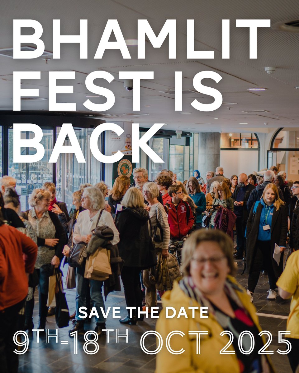 🎪  We're excited to announce the extended dates for Birmingham Literature Festival 2025!

We're busy programming this year's festival &amp; as soon as we can, we'll begin sharing news of what delights to expect for this October. 

Watch this space!