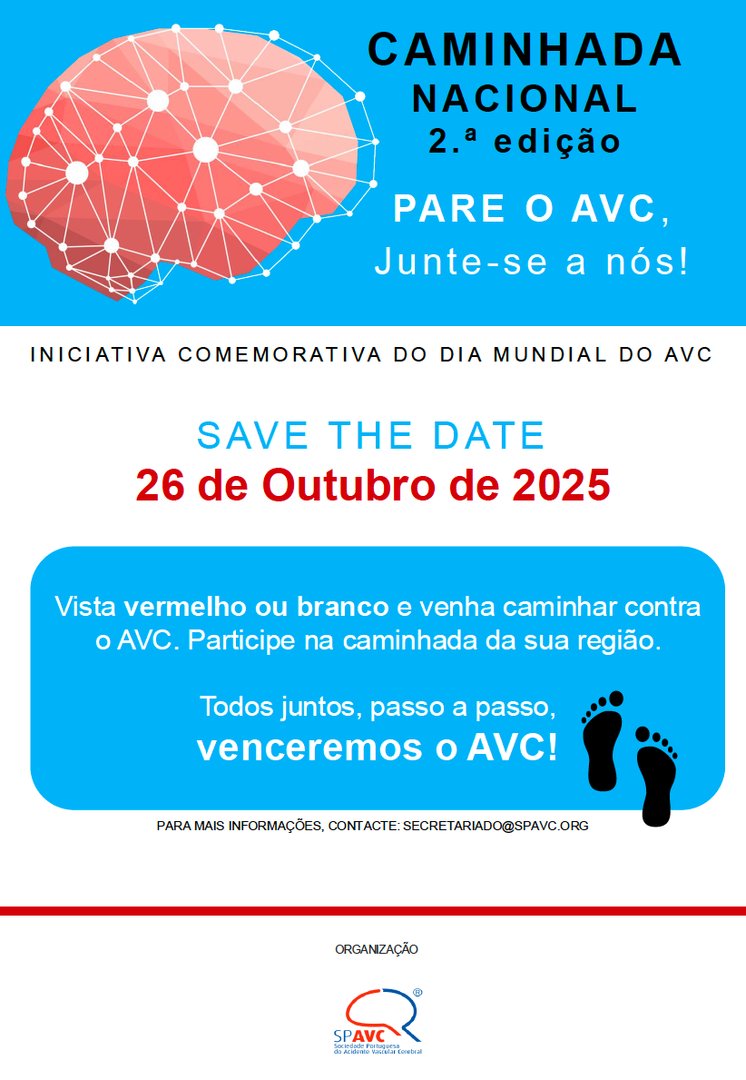 SPAVC_pt's tweet image. 🚨Save The Date 🚨 2.ª edição Caminhada Nacional - Pare o AVC, Junte-se a nós
Após o sucesso da primeira edição, a SPAVC volta a organizar a “Caminhada Nacional Pare o AVC, Junte-se a nós”.
Novidades em breve. 📢
#SPAVC #2CaminhadaNacional #DiaMundialDoAVC