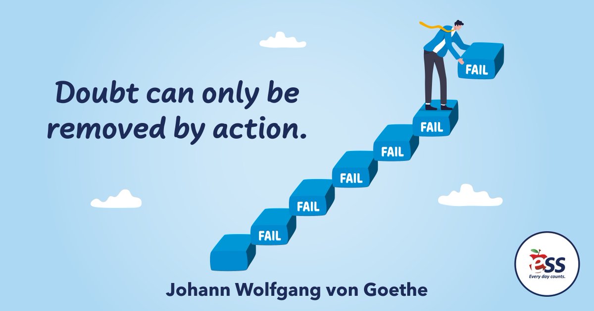 Casting doubt to the side—right where it belongs. Put your effort into moving forward, confidently. 

#EveryDayCounts #ESSEducation #MotivationalMonday