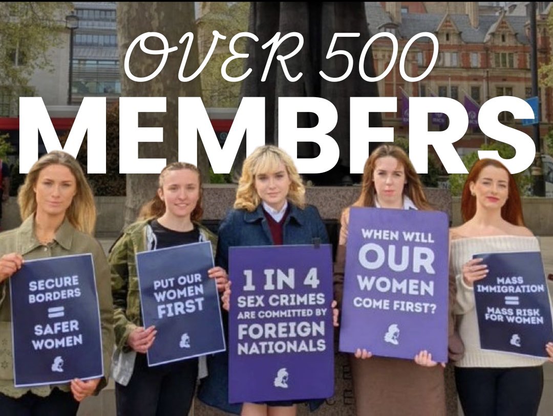 WomenSafety_UK's tweet image. Over 500 women across the country have signed up to WSI to fight for our safety and stand up against mass immigration.
We’re here to make Britain safe again 🇬🇧