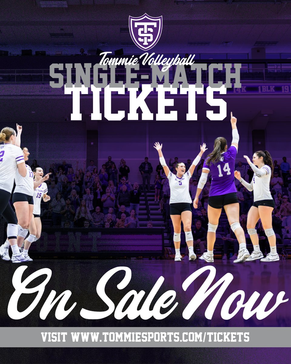 Tommievball's tweet image. ICYMI: Single-game tickets are ON SALE NOW!
Find your matches and save your seats to cheer on the Purple!
๐๏ธ bit.ly/4eYgJ1I
#RollToms