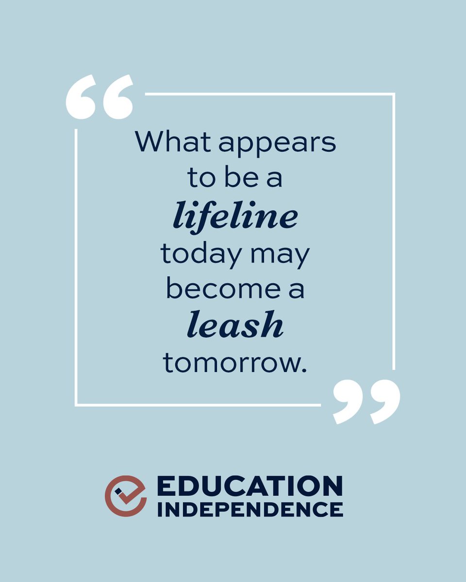 EduIndependence's tweet image. What does this say to you? Have you experienced "lifelines" that became leashes? Share your thoughts in the comments; we'd love to hear your thoughts.
#EducationIndependence