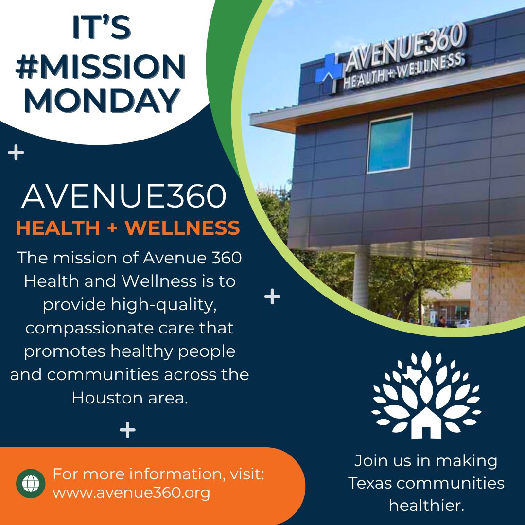 TexasCHCs's tweet image. 🎉 It’s TACHC #MissionMonday
@Avenue360 has been a vital part of the Houston community, delivering high-quality, compassionate care to support healthier people and communities across the region. Here’s to their ongoing commitment to building a healthier Houston! 💙…