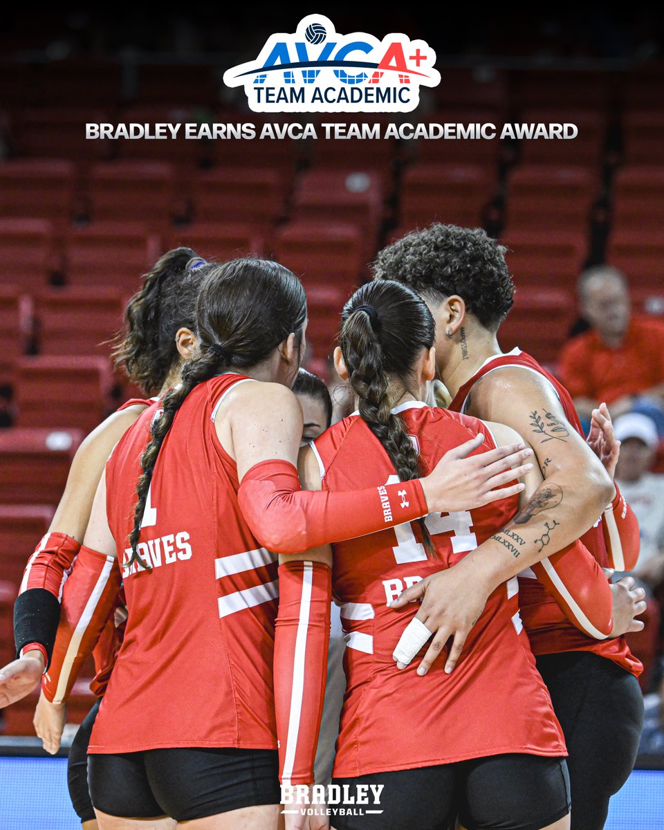 Bradley Volleyball was named a recipient of the 2025 AVCA Team Academic Award!🏐📚