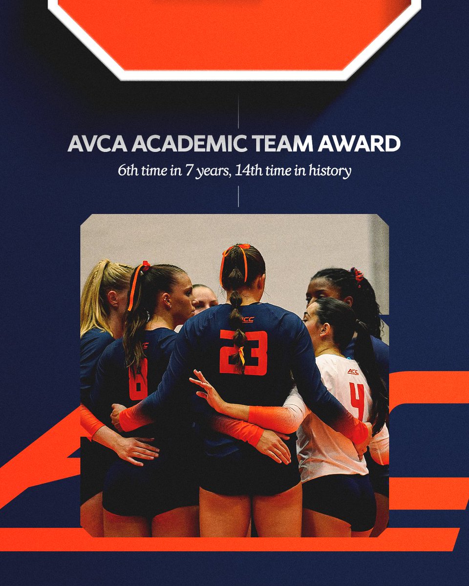 CuseVB's tweet image. 2024-25 AVCA Academic Team Award ✅
Another year our team crushed it in the classroom 📚