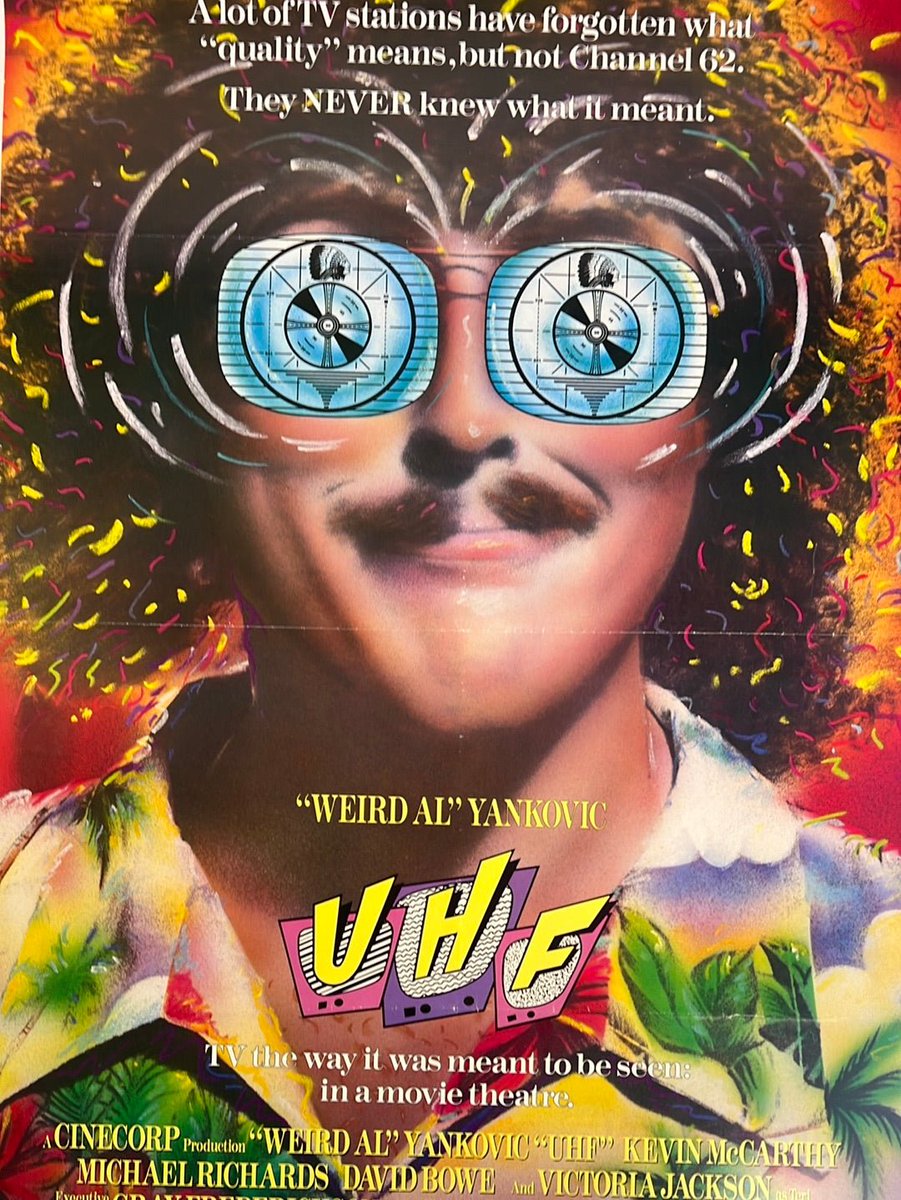 1) July 21, 1989:  UHF hits theaters. "Weird Al" Yankovic and his manager Jay Levey wrote the silly, subversive film together and spent 3 long years pitching it. Nobody was interested in a story an aimless dreamer managing a low-budget TV station. But then they got their shot.