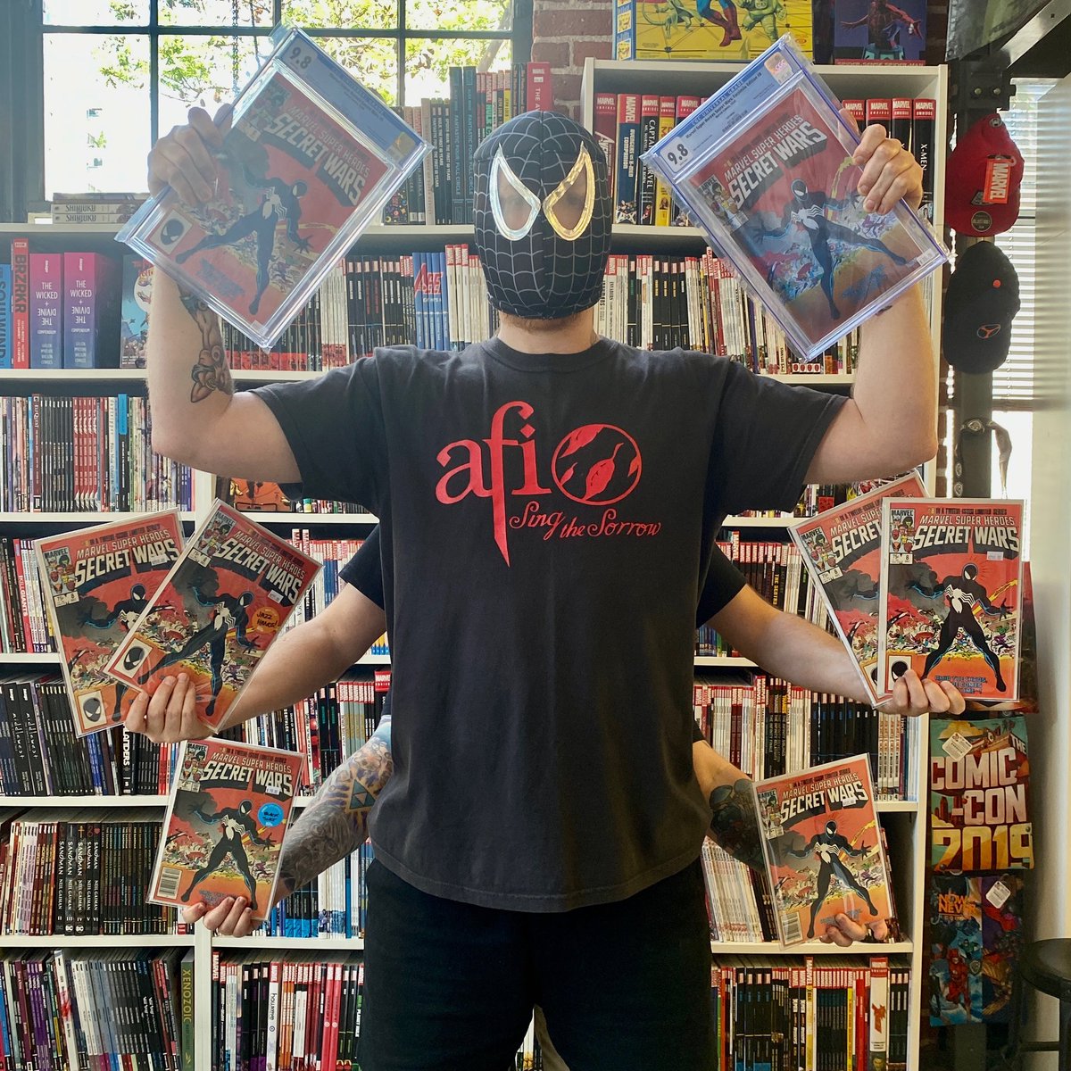 NowOrNeverComic's tweet image. Is this enough copies of Secret Wars 8 to last us through Comic-Con? Let’s find out! High grade and low grade, raw and slabbed, newsstand and direct, original printings and facsimile, we’ve got you covered. 🕸️🕷️