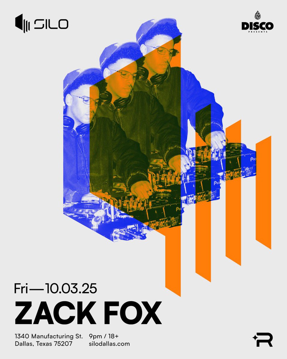 SiloDallas's tweet image. Just announced!🔶🔷 @zackfox joins us at SILO Dallas on Fri, October 3rd 🎧
Sign up to receive an alert when tickets go on-sale and be entered for a chance to win 2 backstage passes → silodallas.com
🎟: Tickets on sale Weds, July 23rd @ 10am CT