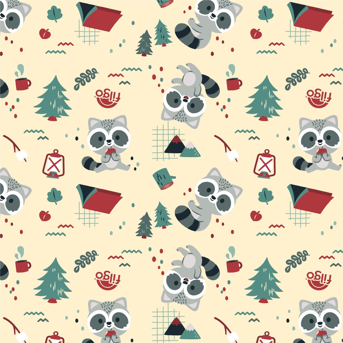 drawbunnydraw's tweet photo. A cute little something that didn’t make the final cut — maybe next time, little one! 💖✨

#pattern #cute #raccoon https://t.co/QRmVNt930C