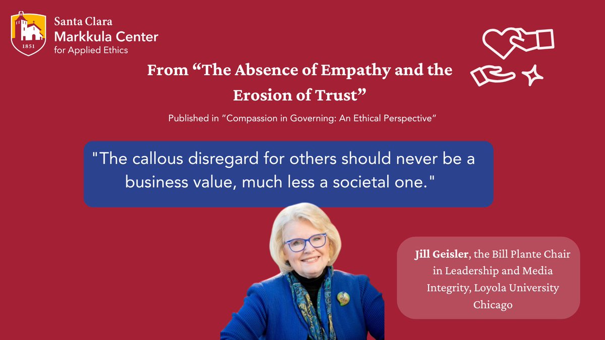 Perspectives on Compassion in Governing 💡⚖️ Jill Geisler on flawed leadership: “Decisions and actions that cause short—and long-term harm that’s still being calculated.”

 🔗 Read more in our Compassion in Governing ethics spotlight: bit.ly/45csxdu 

#Compassion #Ethics