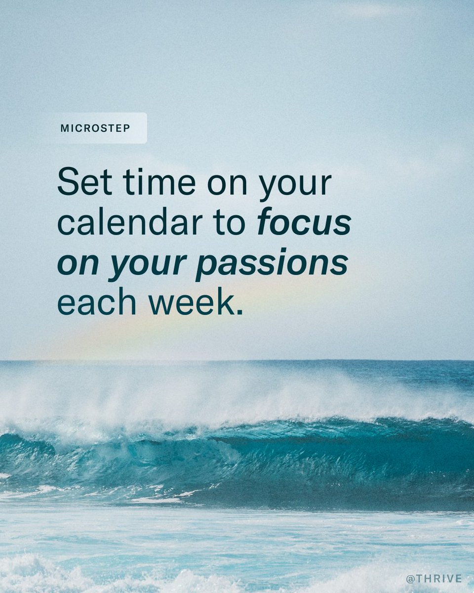 thrive's tweet image. Scheduling activities holds us accountable to completing them. Plus, you’ll begin to build the muscle of prioritizing the things that bring you joy.