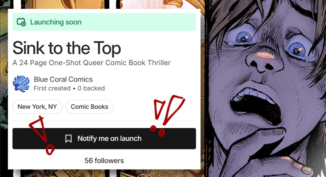 JoeCorallo's tweet image. This week @ChaseBluestone and I will be launching our #Kickstarter comic book one-shot, Sink to the Top!
Follow the link and get notified so you'll be the first to know when it goes live!
kickstarter.com/projects/bluec…