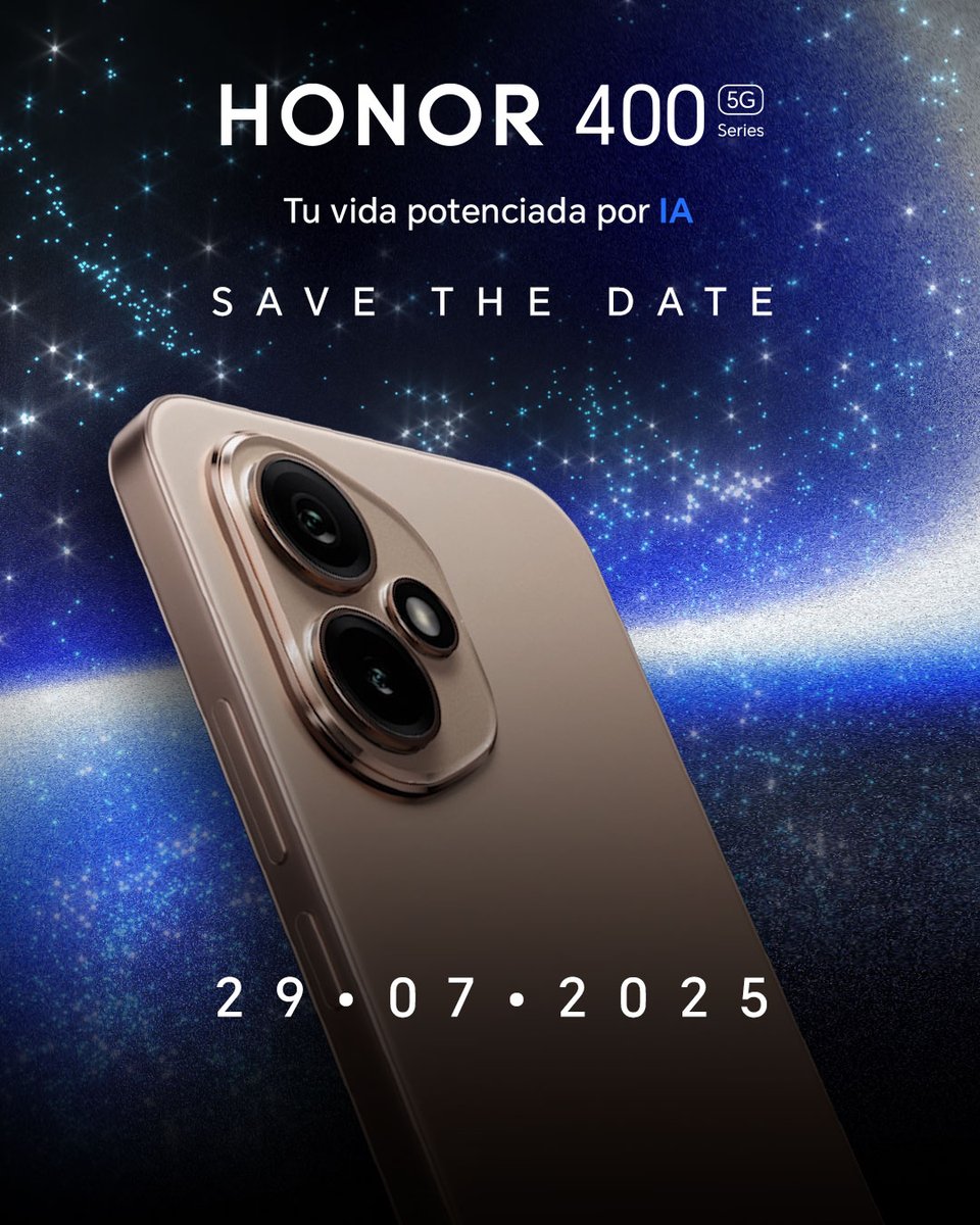 La Inteligencia Artificial como nunca antes la habías vivido. 🤖
¿Estás listo para lo que viene? ¡Márcalo en tu calendario! 29 de julio., 2025.📌

#HONOR400Series #TuVidaPotenciadaPorIA #HONORIA