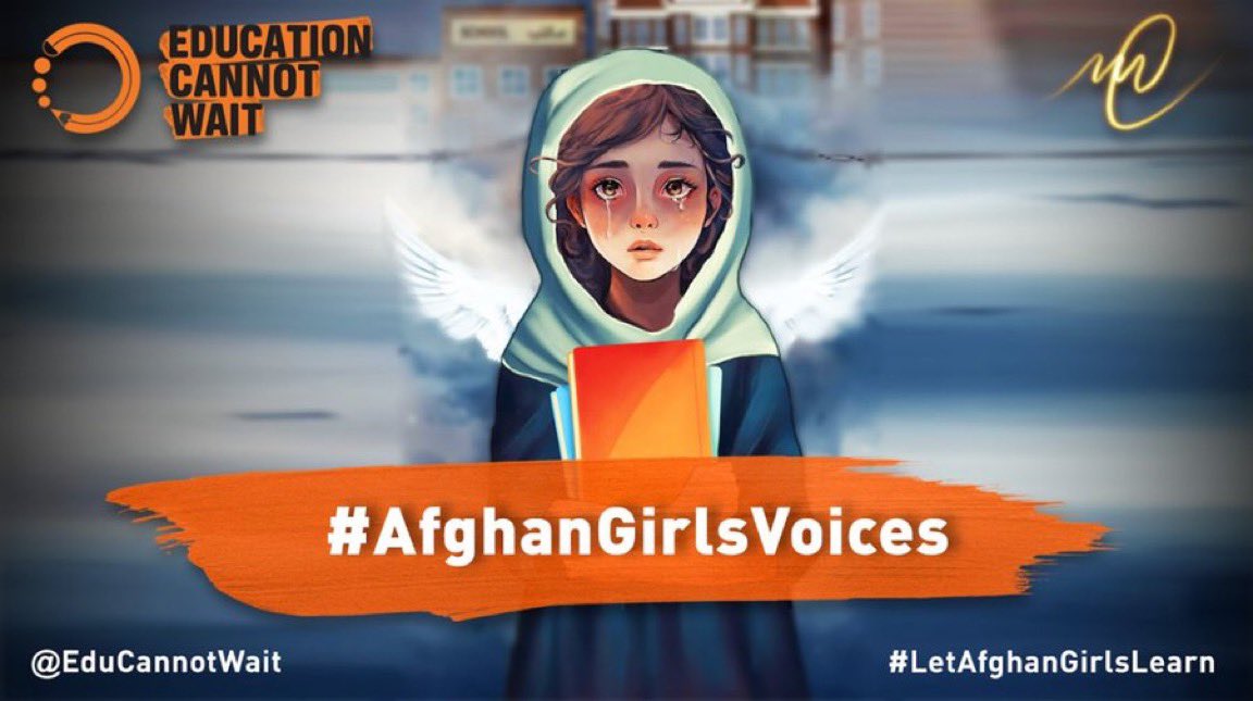 EduCannotWait's tweet photo. #AfghanGirlsVoices shines a light on real-life testimonies from Afghan girls denied their basic right to #education in 🇦🇫.

Every girl deserves the safety, opportunity & hope of education. No exceptions.

@EduCannotWait's Campaign👉https://t.co/aObTgRbpFL
#KeepHopeAlive #FundEducation @QF @OPECFundAr @SaudiFund_Dev @KuwaitFund @EAA_Foundation @CIDCAofficial @MFA_China @LEGOfoundation #222MillionDreams✨📚