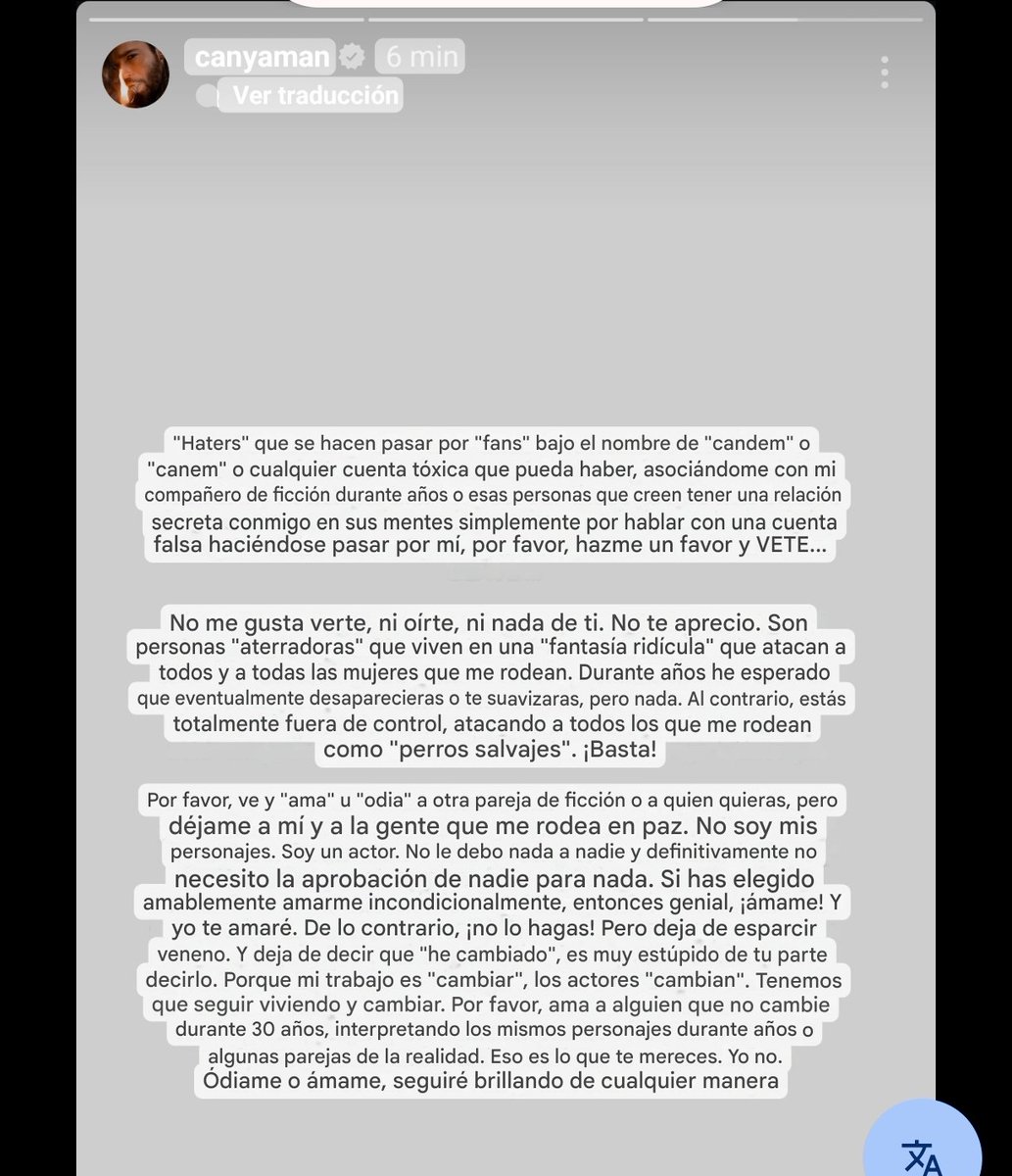 Está enamorado, esta harto de los ataques "como perros salvajes" a su pareja... 
Solo puedo decir ... por fin!! 
Bravo #CanYaman 💯💗