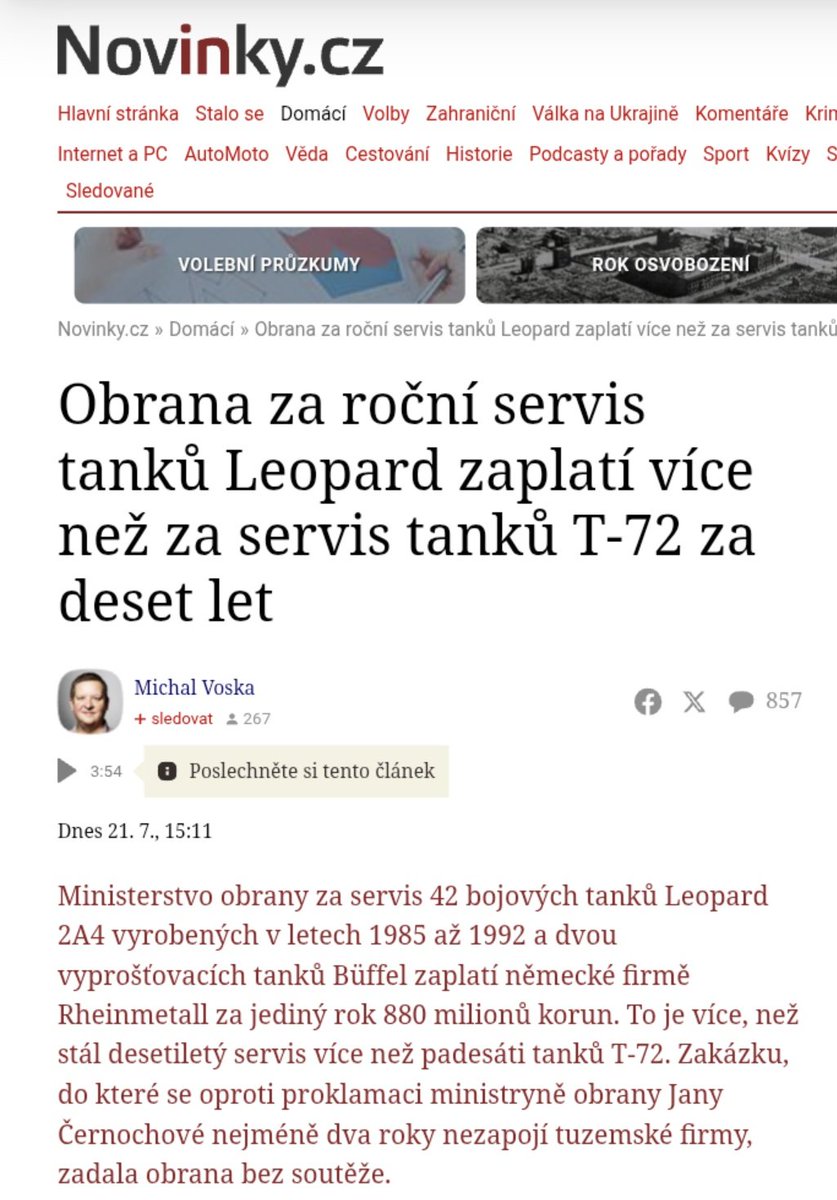 KarelHavlicek_'s tweet image. Mnoho slov, prázdných politických frází a dopadlo to jako vždy. Nakoupeny staré herky, cena za servis astronomická a český průmysl zase ostrouhal. Navíc opět bez soutěže. A hon za procenty vůči HDP může vesele pokračovat...