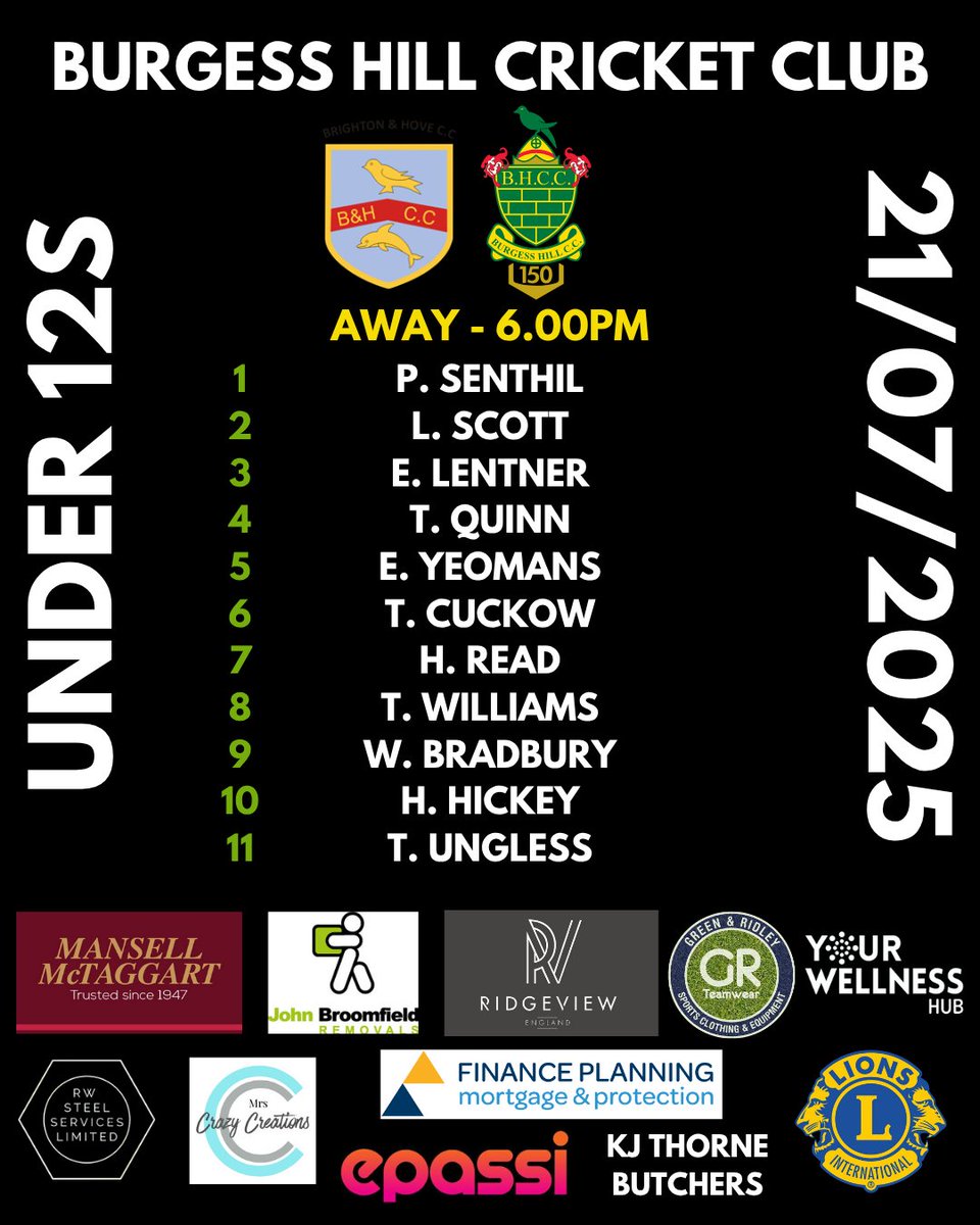 Kicking off the week with a bang! We've got three teams in action tonight, including the Under 12s in their final league game of the season 🏏

'Mon the Hill!

#BurgessHill #Cricket #YouthCricket #WomensCricket #Sussex