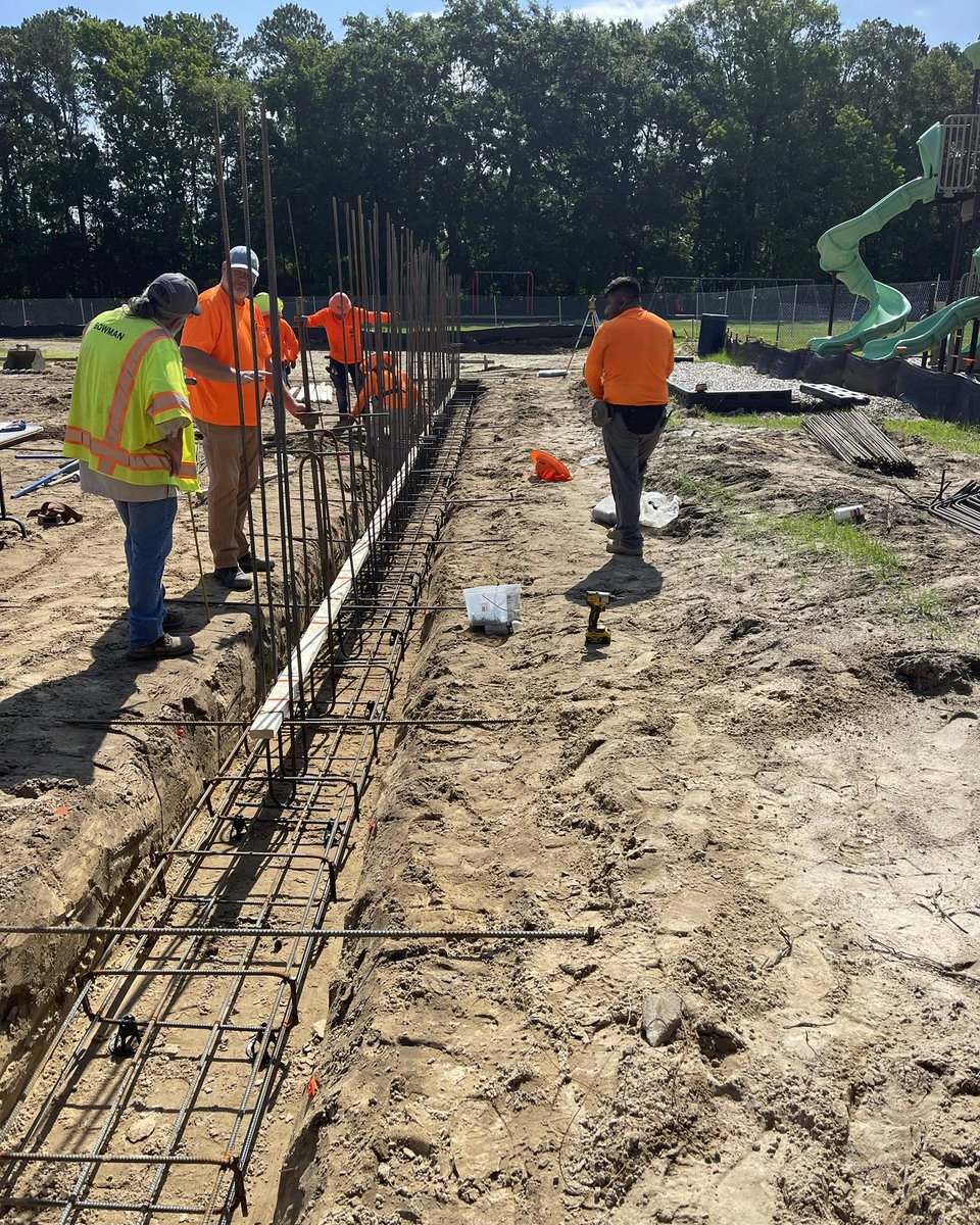 Preparations are being made to go vertical at Oakbrook for their Elementary and Middle school additions!
