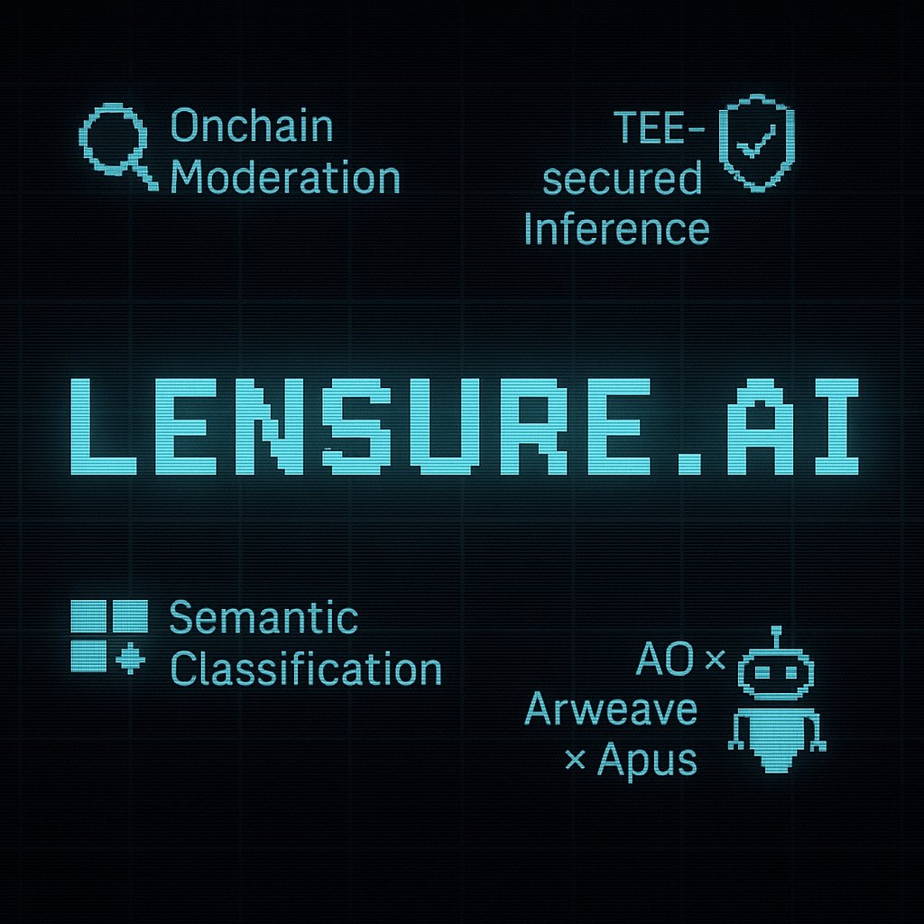 jiesonwu's tweet image. ๐งThinking of building for Hackthon โ an onchain content classification + display control layer on @aoTheComputer ร @ArweaveEco ร @apus_network.
AI agents semantically analyze text + image data stored on Arweave and assign content grades.
Would love to hear your thoughts ๐