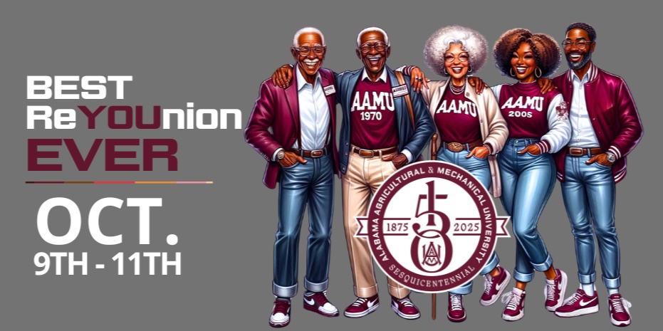 AAMU_Alumni's tweet image. Save the Date!
Our Annual Alumni ReYOUnion is BACK this Homecoming 2025 at The Hill!
🗓️ October 9th-11th, 2025
📍 Alabama A&M University
Reconnect. Celebrate. Represent.
More details coming soon!
#AAMU150 #AAMUHomecoming #AlumniReunion #ForeverOnTheHill #BulldogBuilt