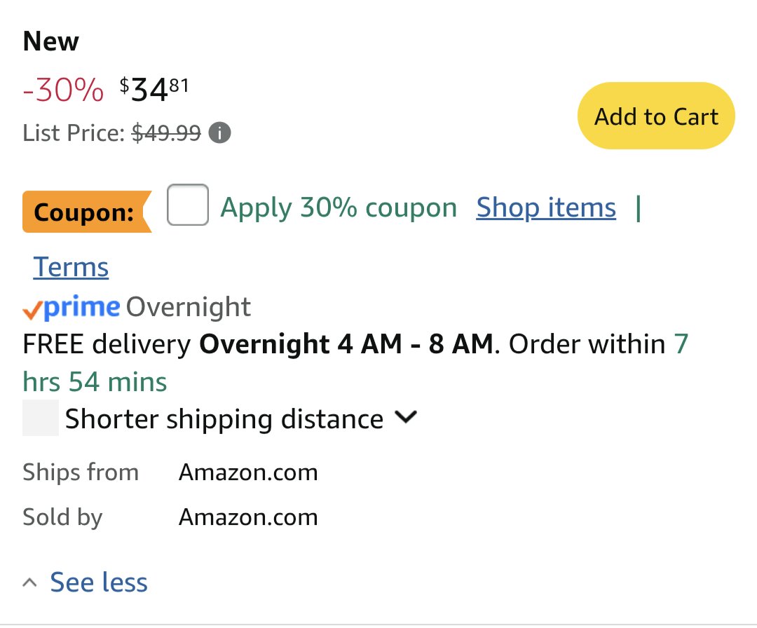 StupidMemes11's tweet photo. @nextgen_deals Click on other sellers and find the Amazon listing for $34.81 before a 30% coupon. Mine came out to $26.XX. https://t.co/C3X2anvZIZ