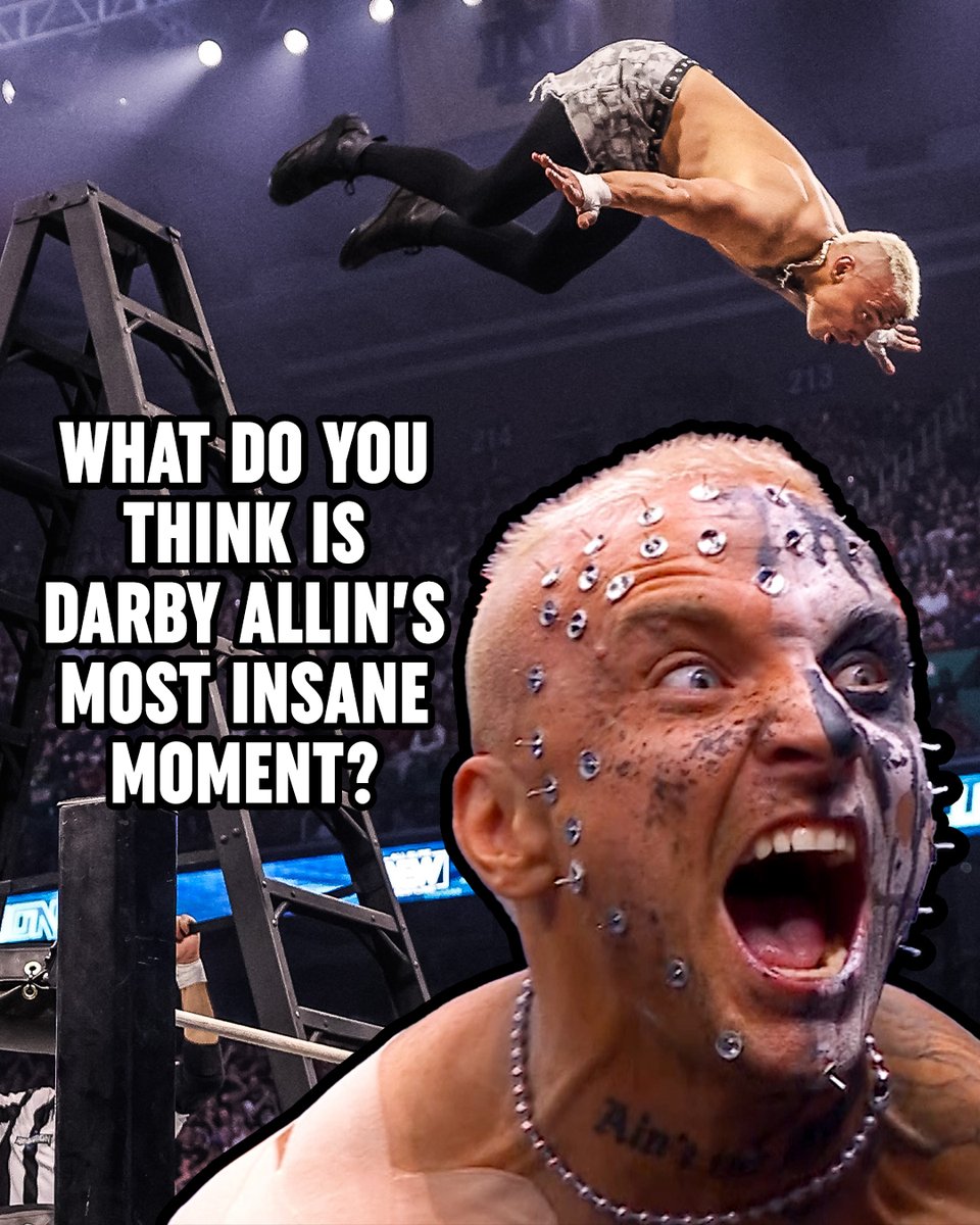 AEW's tweet image. .@DarbyAllin has put his body on the line throughout his career, but what do you think is his MOST insane moment in AEW so far?