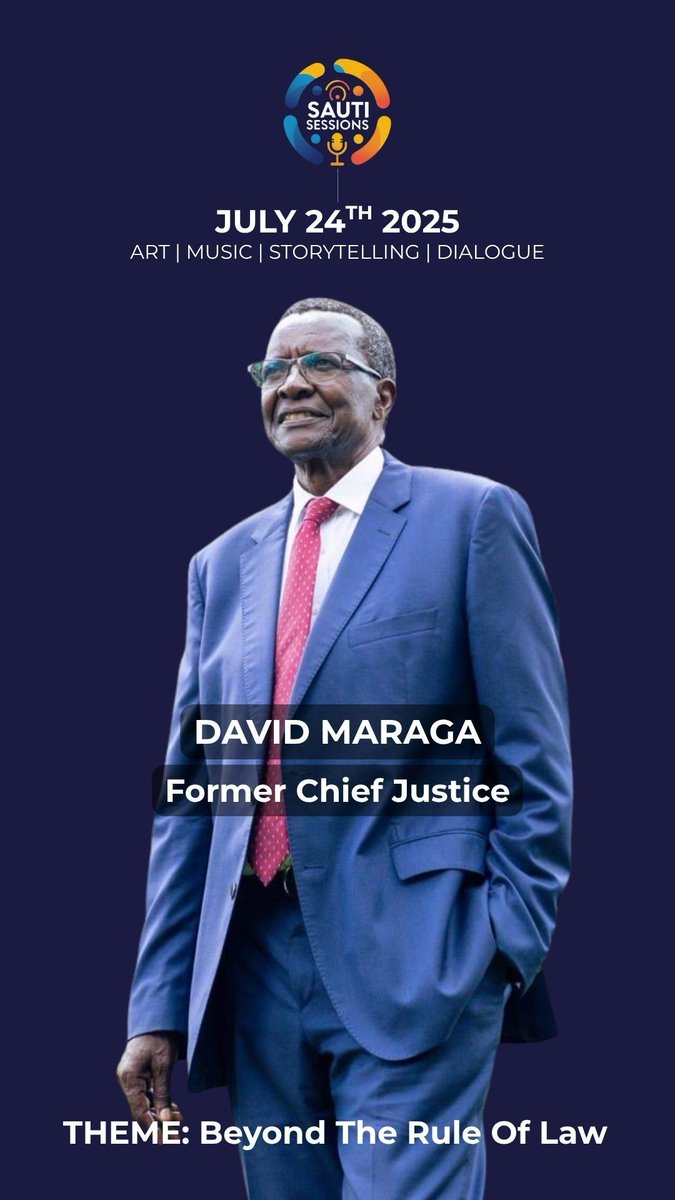 SautiSessions's tweet image. For our first-ever Sauti Session, we are going big! 🥳
Join us as we sit down with former Chief Justice @dkmaraga for a powerful conversation on:
"Beyond the Rule of Law."
What happens when justice fails? When truth is on trial?
This is about the soul of the nation.