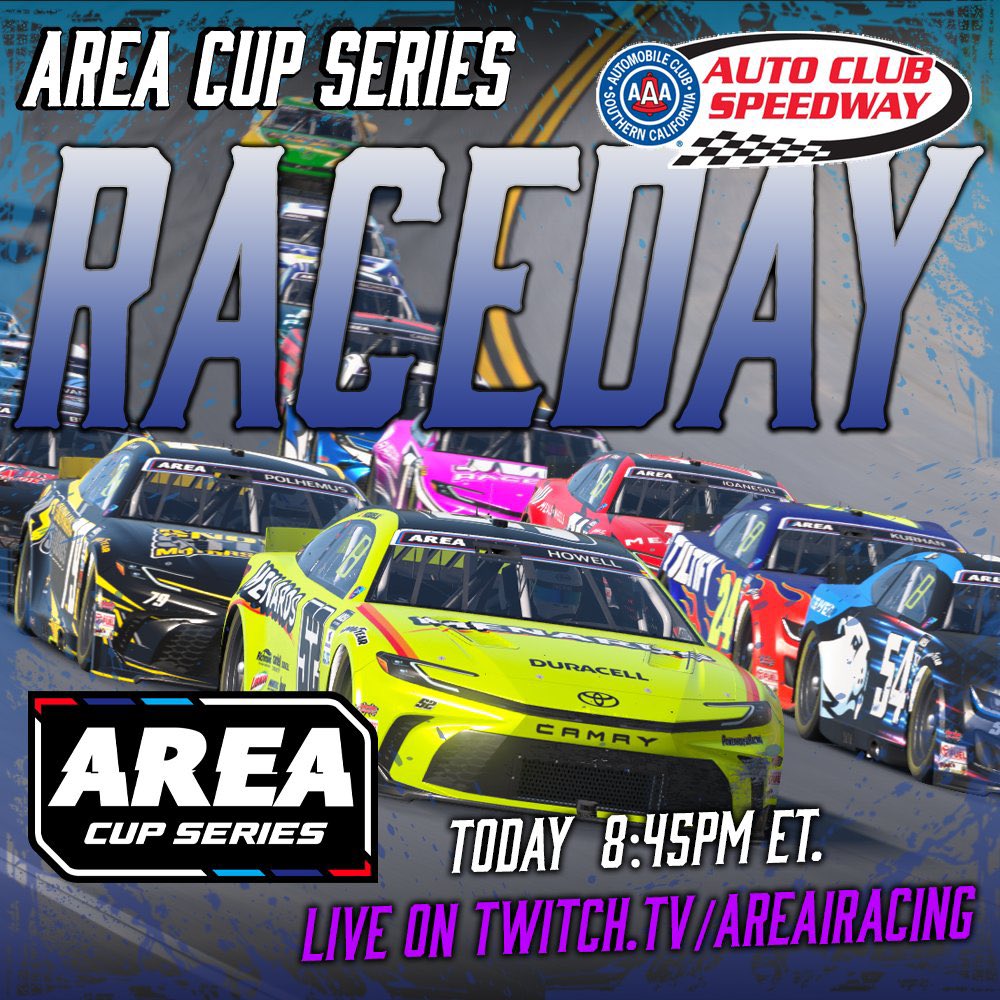 ⚪️ IT’S AREA CUP SERIES RACE DAY!

It’s time for the last race in the Round of 8 before our finale next week. Who will grab the 🏁 tonight at Auto Club and advance to the Championship 4 in the #AREAPlayoffs? 

⏰ 8:45pm ET
📺 youtube.com/idkplayer