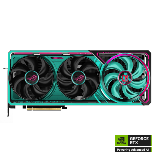 Newegg's tweet image. .@ASUS_ROGNA just announced this quad-fan Astral GeForce RTX™ 5080 16GB GDDR7 OC HATSUNE MIKU EDITION - co-branded with sci-fi-inspired aesthetics with the signature blue-green and pink Hatsune Miku color scheme. We dig it 🩵💚 #HatsuneMiku #VOCALOID