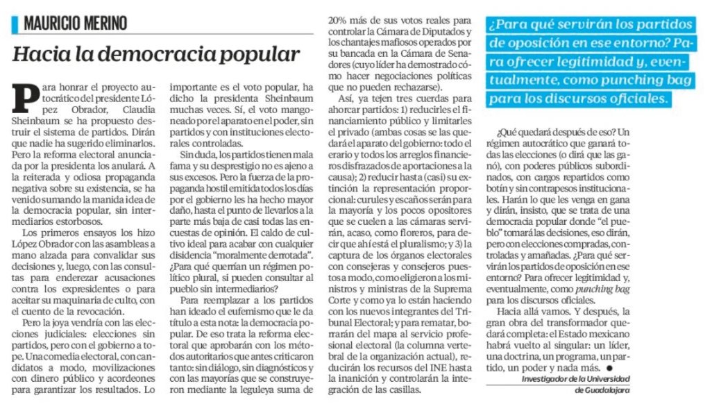 NosotrxsMX's tweet image. #Opinión
Hacia la democracia popular, texto de Mauricio Merino
Leer en @El_Universal_Mx 👇🏼
eluniversal.com.mx/opinion/mauric…
