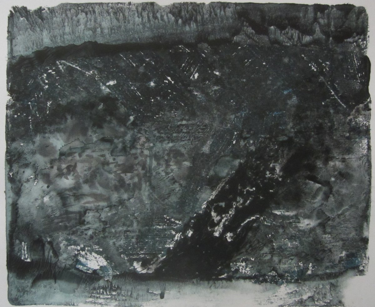 hobothumb's tweet image. good morning 😺 flapping bacon...&...dark path acrylic mixed media on bristol, 14x17"