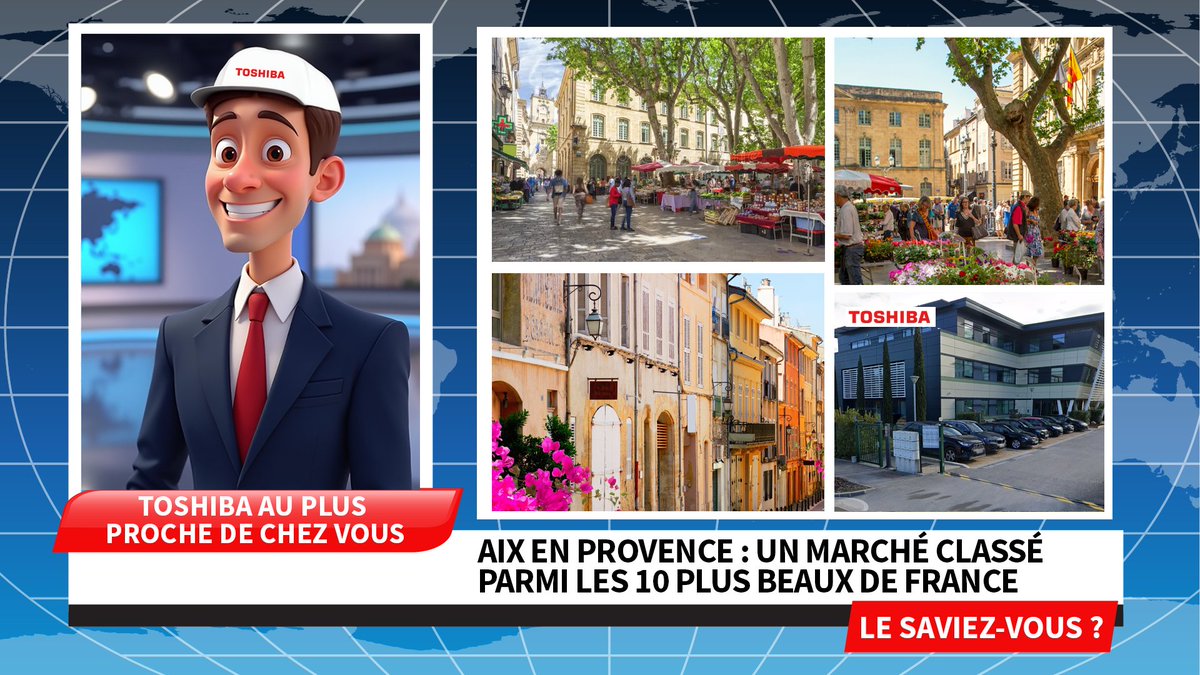 ☀️ #Toshiba au plus proche de chez vous ☀️

Le saviez-vous ? Le marché d’Aix-en-Provence a été classé parmi les 10 plus beaux marchés de France 🇫🇷

Entre les étals colorés, les parfums de lavande, les fromages et les olives de Provence… on y retrouve toute l’âme du Sud 💐🧀