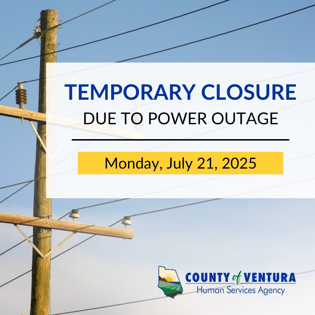 VCHumanServices's tweet image. ATTENTION: Our Ventura Community Service Center on 𝗧𝗲𝗹𝗲𝗽𝗵𝗼𝗻𝗲 𝗥𝗼𝗮𝗱 is currently closed due to a power outage. Anyone seeking assistance may call 888-472-4463 or visit one of our open locations: venturacounty.gov/human-services…
You can also visit BenefitsCal.com to…