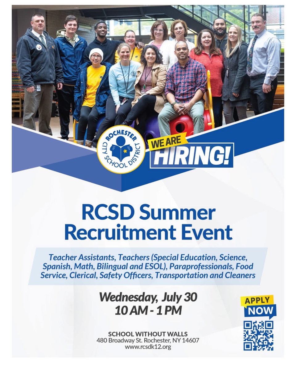 RCSDNYS's tweet image. Visit and share: rcsdk12.org/careers! #ONERCSD