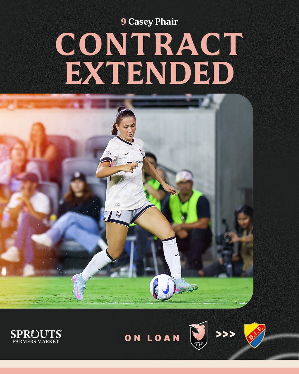 weareangelcity's tweet image. #AngelCityFC has signed 18-year-old forward Casey Phair to a new three-year contract through 2028. As part of Phair’s development pathway, she will subsequently be loaned to Djurgårdens IF in Sweden until December 2025.
Read more here: angelcity.com/acfc-post/case…