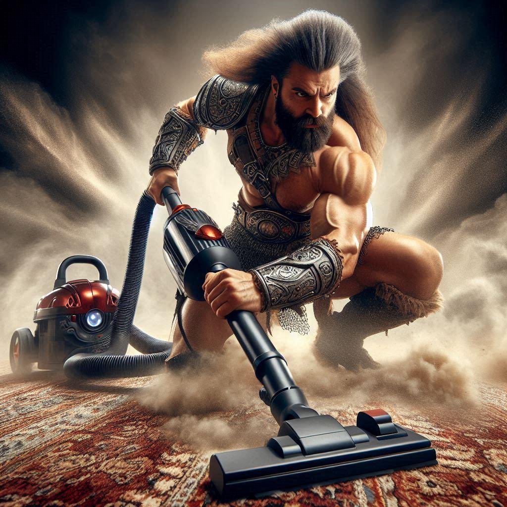 Loon26's tweet image. Vacuum Gladiator. 
#AIartists #AIArtistCommunity #Ai #AIArtwork #AIArtGallery #vacuum #Gladiators #rugs #surrealart #3D #design #INSTAGRAM #classic #cool #portrait