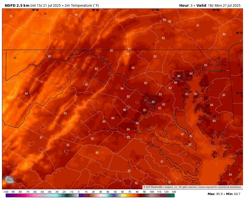 WashingtonianWx's tweet image. After weeks of rain, storms, flooding, and humid conditions, we finally see a break from that pattern this week with today’s highs in the 80s and much less humidity as well as minimal chance for precipitation! #vawx #mdwx #dcwx #wvwx