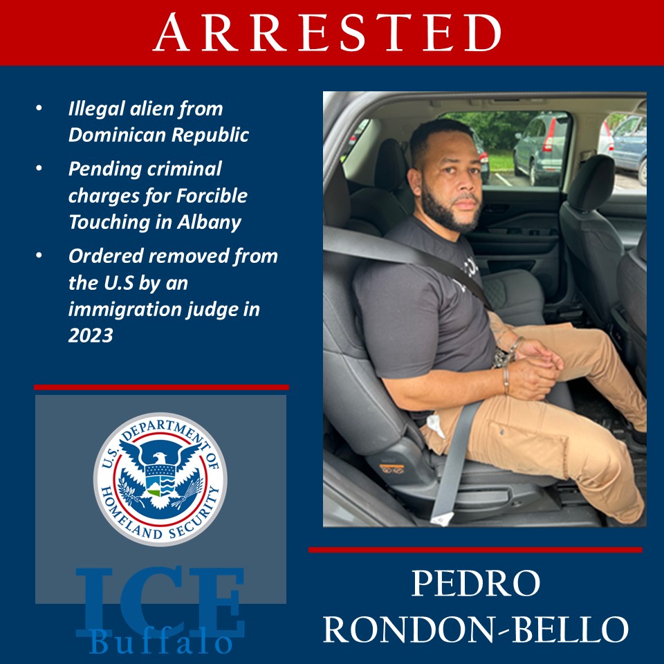 EROBuffalo's tweet image. ICE Buffalo officers are continuing to keep our communities safe despite dangerous rhetoric from politicians who put politics above public safety. This immigration fugitive is now in ICE custody pending his removal from the U.S.