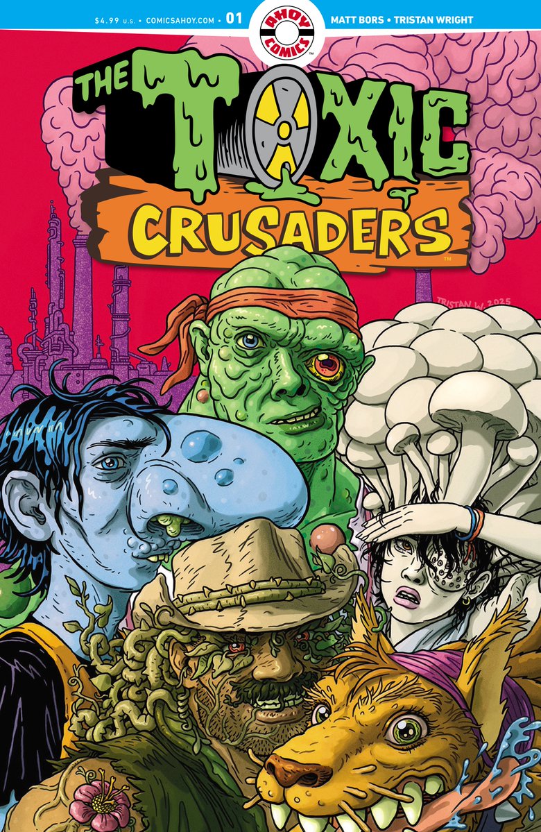 MattBors's tweet image. Toxic Crusaders #1 drops September 10. This won't be a Saturday morning cartoon. Artist Tristan Wright and I are pushing mutant madness and eco-body horror.
Pre-order it from your comic shop and you'll have a copy when people start talking about Tristan's pages.