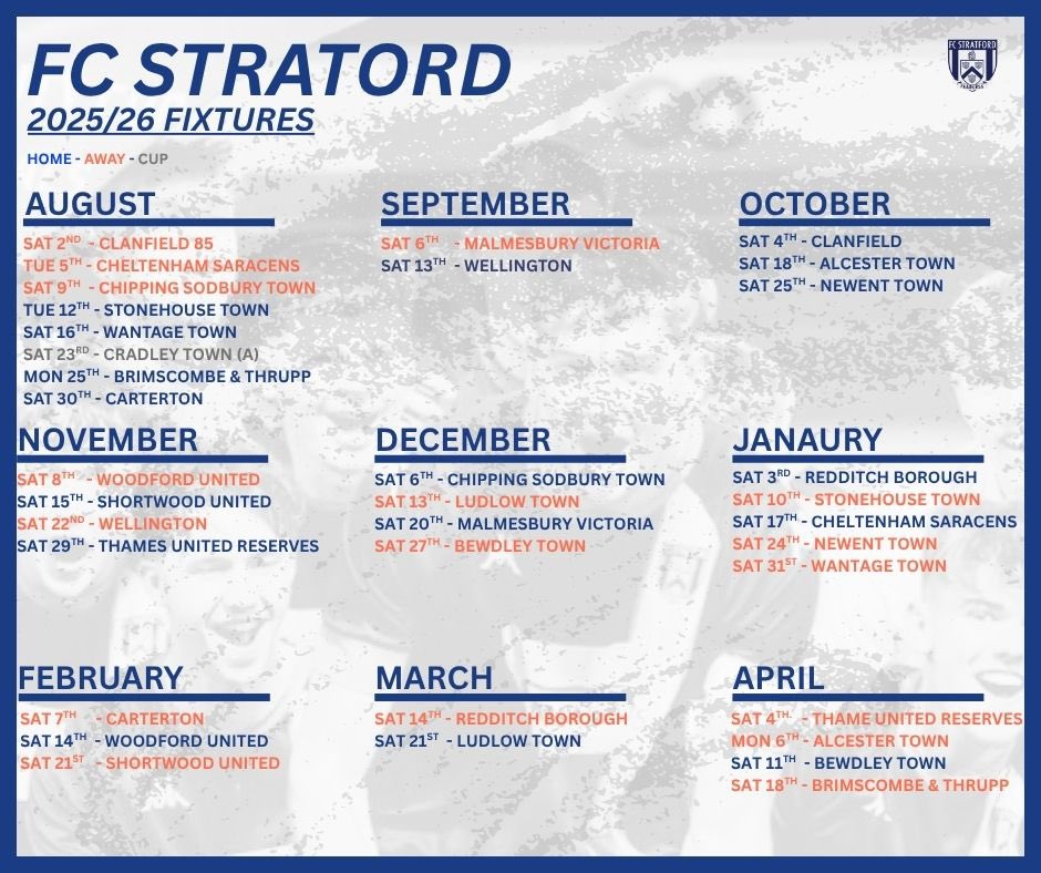 FcStratford's tweet image. γ π
πππππππ γAfter the release of the @HellenicLeague Division One fixtures over the weekend, here is how the FC Bears fixtures look like for the coming season.
#UpTheFCBears