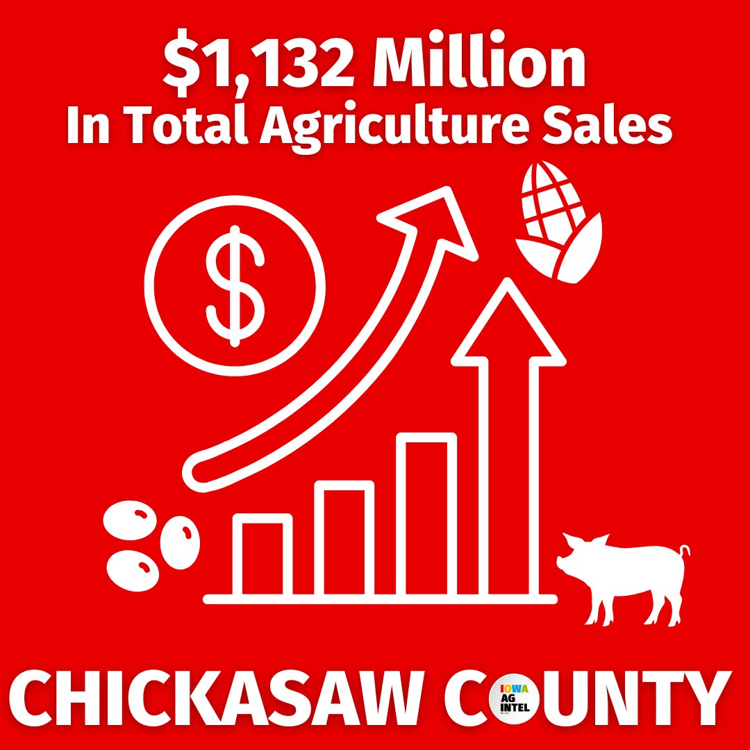 Coalition to Support Iowa's Farmers (@supportfarmers) on Twitter photo Agriculture in Chickasaw County
-39% employed by Ag Related Careers
-792,944 hogs sold
-35,828 cattle & calves sold
-$249.6 Million Market value of livestock
๐๐ฐ๐ถ๐ณ๐ค๐ฆ: 2022 ๐๐ฐ๐ธ๐ข ๐๐จ ๐๐ค๐ฐ๐ฏ ๐๐ฐ๐ฏ๐ต. ๐๐ต๐ถ๐ฅ๐บ
#IowaAgIntel #IowaAg
๐ bit.ly/43sGEt7 Agriculture in Chickasaw County
-39% employed by Ag Related Careers
-792,944 hogs sold
-35,828 cattle & calves sold
-$249.6 Million Market value of livestock
๐๐ฐ๐ถ๐ณ๐ค๐ฆ: 2022 ๐๐ฐ๐ธ๐ข ๐๐จ ๐๐ค๐ฐ๐ฏ ๐๐ฐ๐ฏ๐ต. ๐๐ต๐ถ๐ฅ๐บ
#IowaAgIntel #IowaAg
๐ bit.ly/43sGEt7
