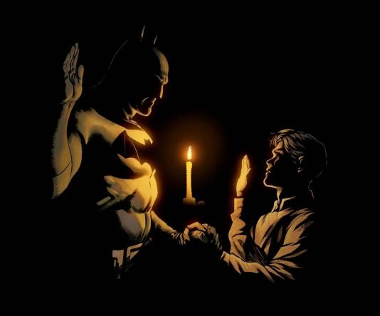 AngelaBarnes75's tweet image. "And swear that we two will fight together against crime and corruption and never to swerve from the path of righteousness."
The Oath by Bob Kane, Alex Ross, Daniel Sampere, and Jamal Campbell 🥹♥️