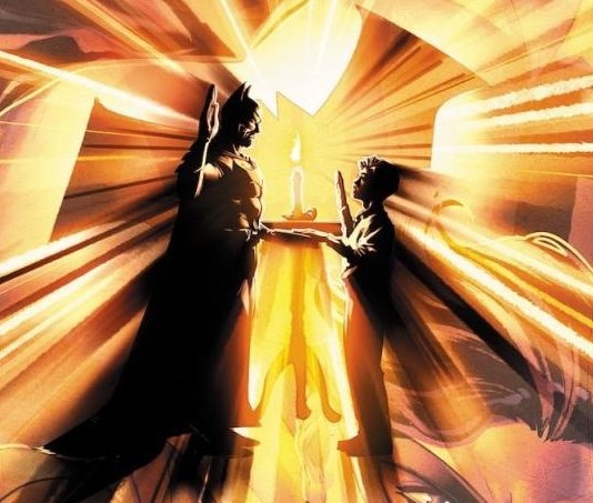 AngelaBarnes75's tweet image. "And swear that we two will fight together against crime and corruption and never to swerve from the path of righteousness."
The Oath by Bob Kane, Alex Ross, Daniel Sampere, and Jamal Campbell 🥹♥️