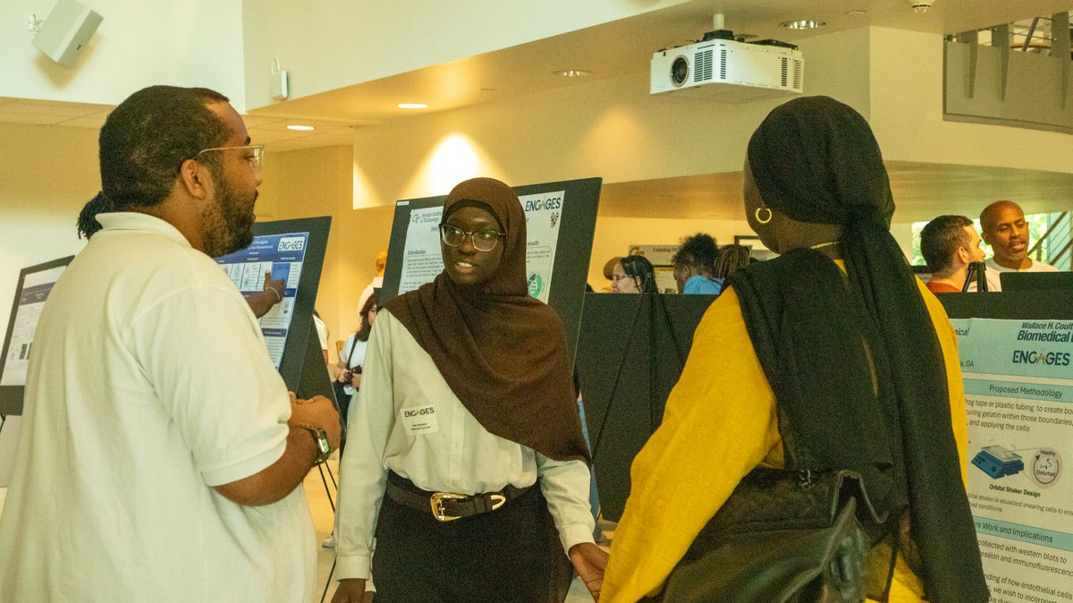 ibbgatech's tweet image. Project ENGAGES held its 2025 Summer Symposium on Friday! The scholars gave an oral presentation discussing their current and future research, followed by a poster session. We are so proud of them and their accomplishments! 👏🏻