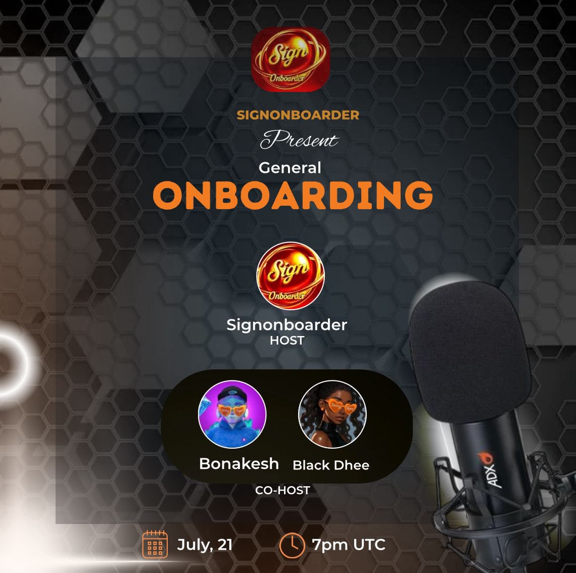 Join the @signonboader Space Tonight at 7 PM UTC!   
Tonight is dedicated to onboard new signees! 

Whether you're just joining or looking to connect, this is your chance to be properly onboarded to Orange Dynasty, building connections with the Sign OGs and other signees.

Time: